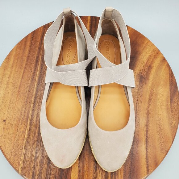 Corso Como Flats Women's 10 M Gray Leather Bellah Espadrille Wedge Comfort Shoes - Picture 7 of 10